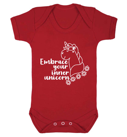 Embrace your inner unicorn Baby Vest red 18-24 months