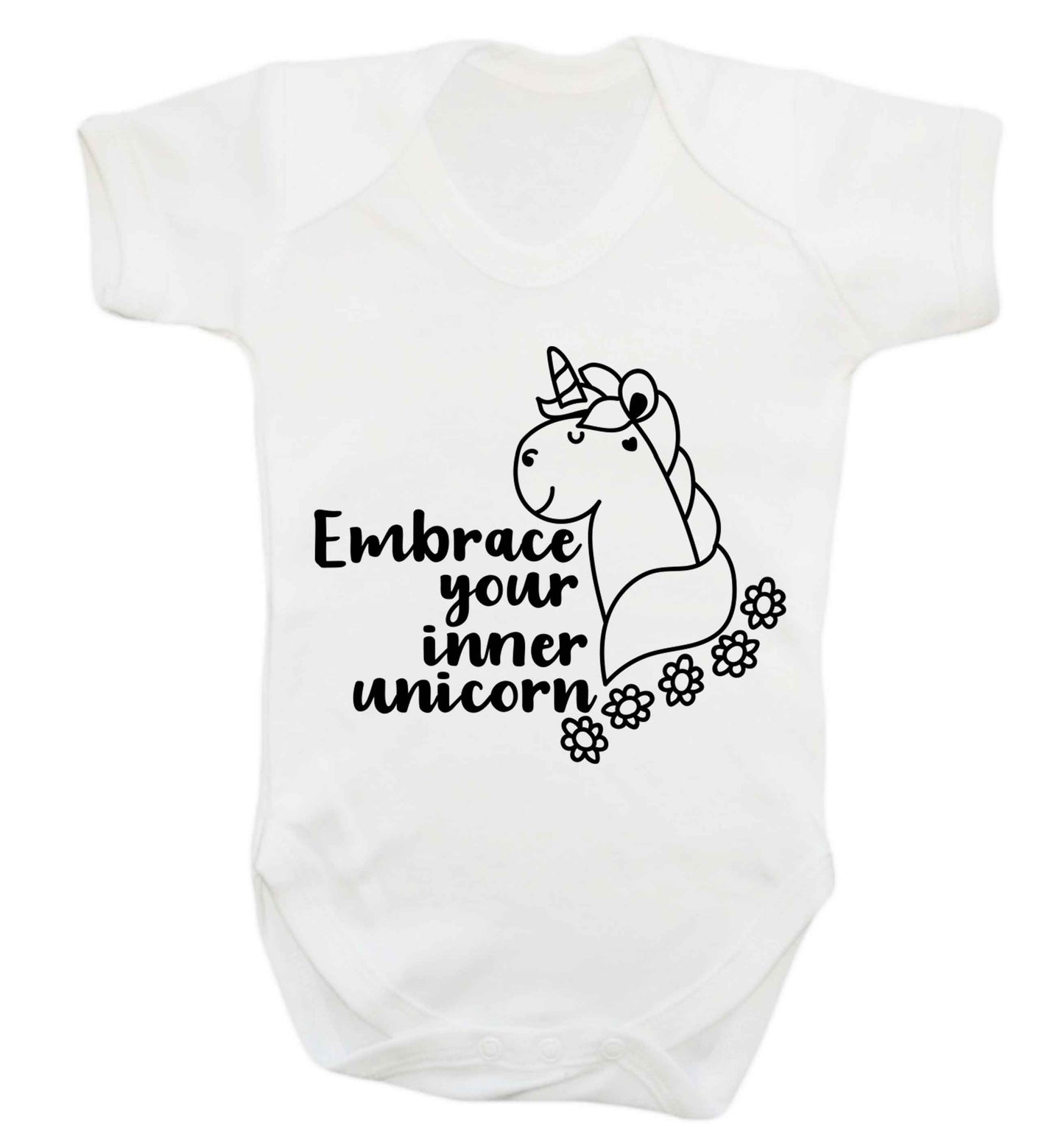 Embrace your inner unicorn Baby Vest white 18-24 months