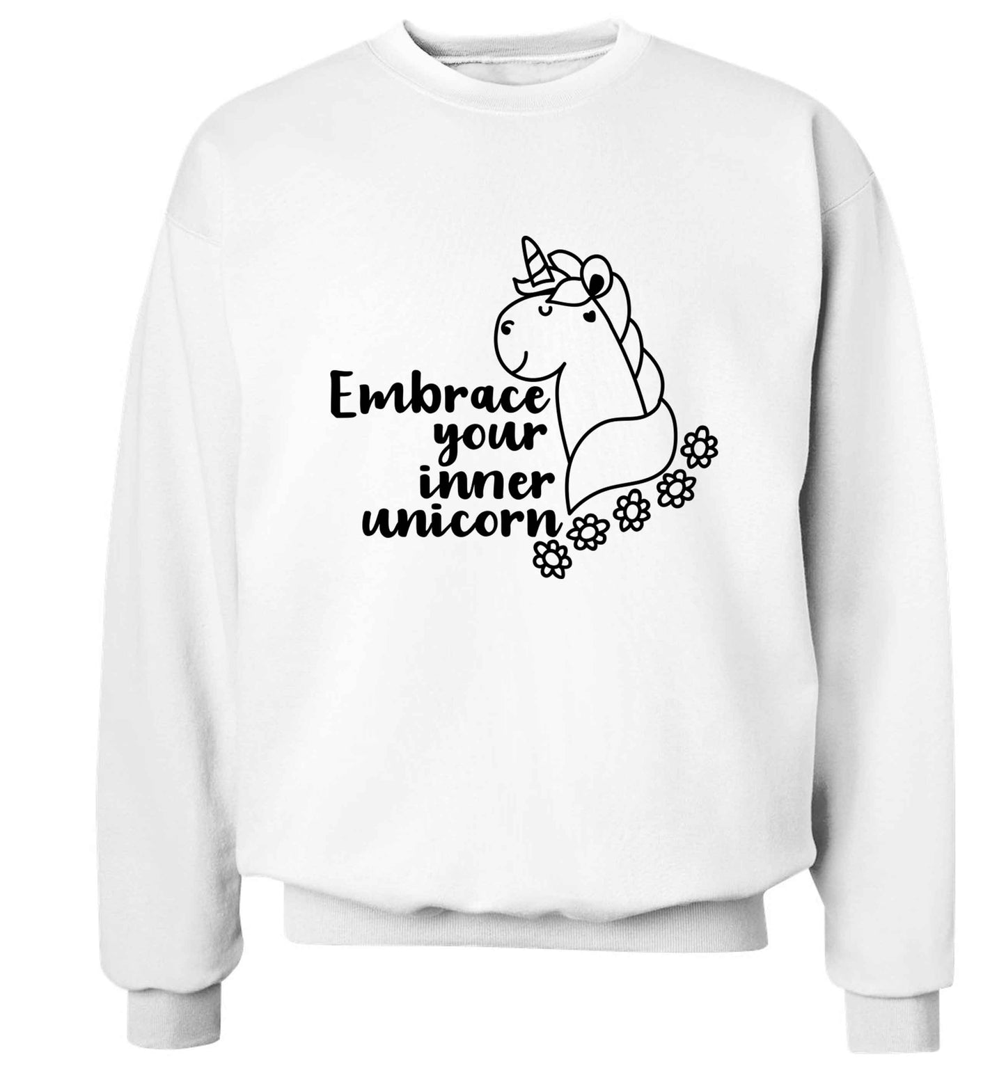 Embrace your inner unicorn Adult's unisex white Sweater 2XL