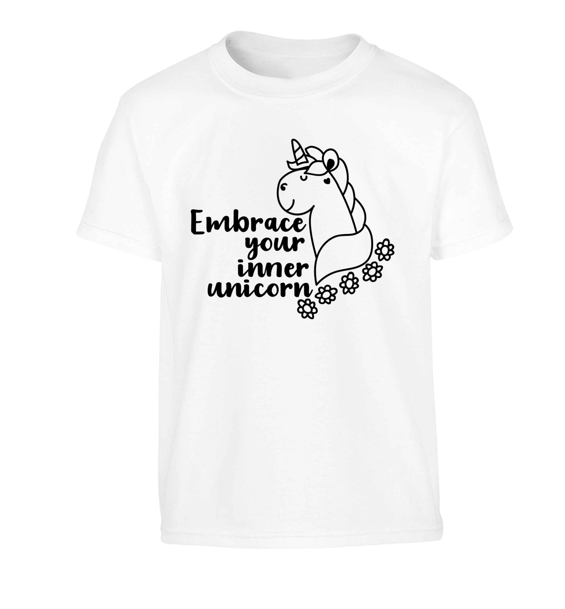 Embrace your inner unicorn Children's white Tshirt 12-13 Years