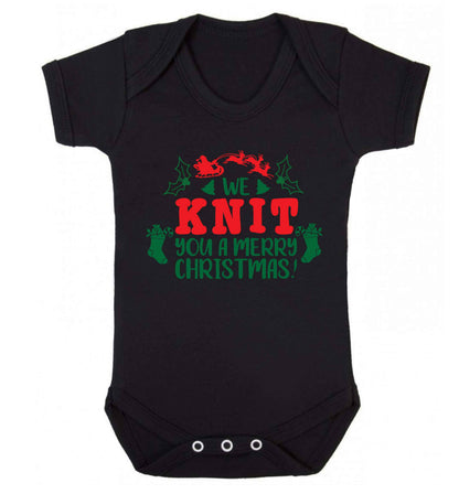 We knit you a merry Christmas Baby Vest black 18-24 months