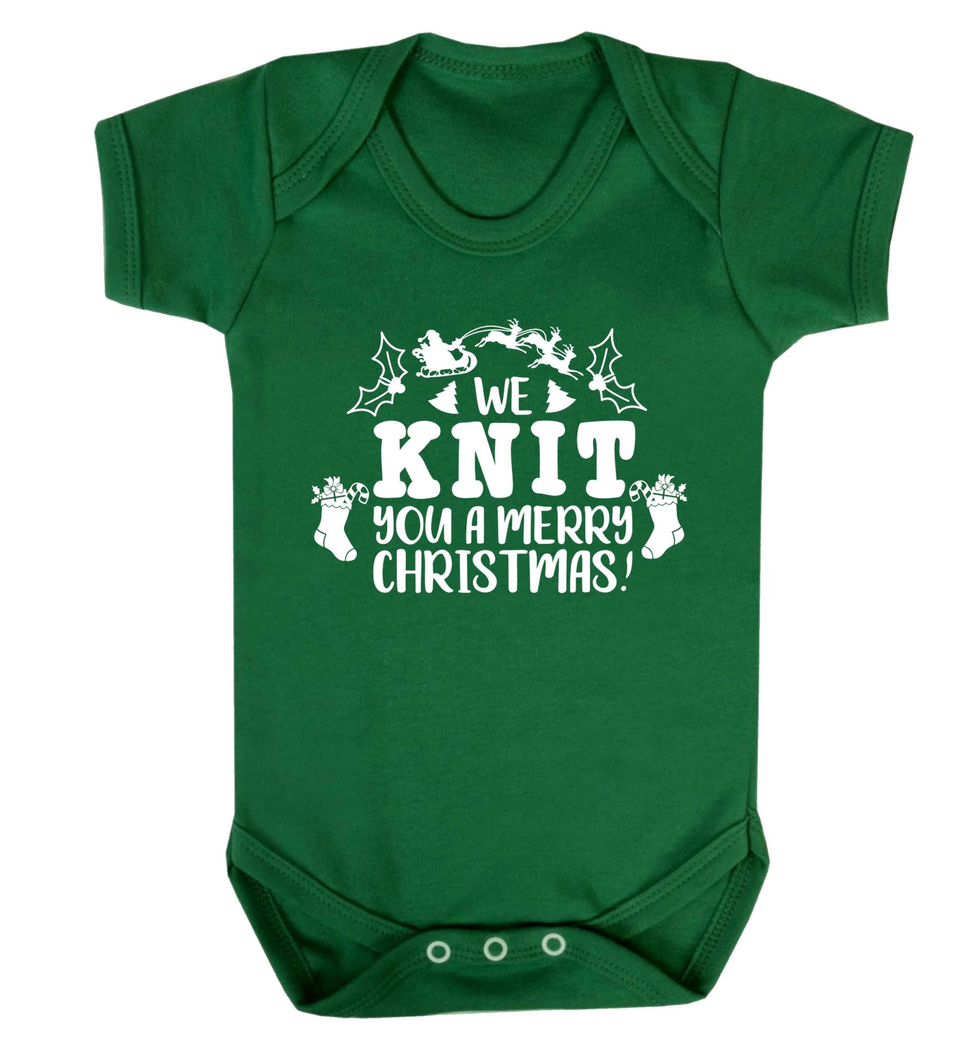 We knit you a merry Christmas Baby Vest green 18-24 months