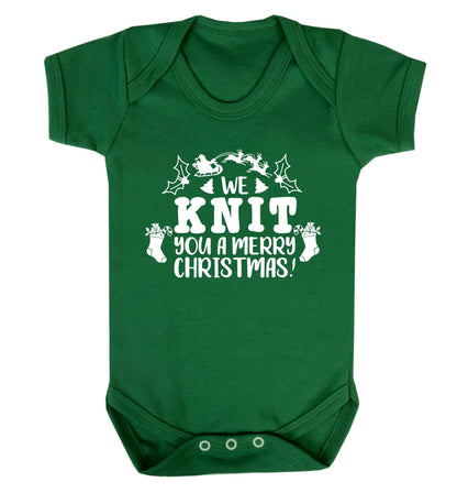 We knit you a merry Christmas Baby Vest green 18-24 months