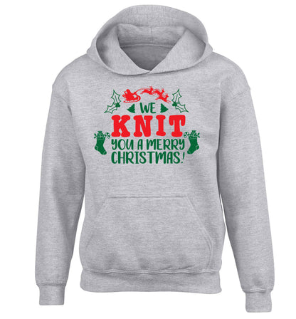 We knit you a merry Christmas children's grey hoodie 12-13 Years