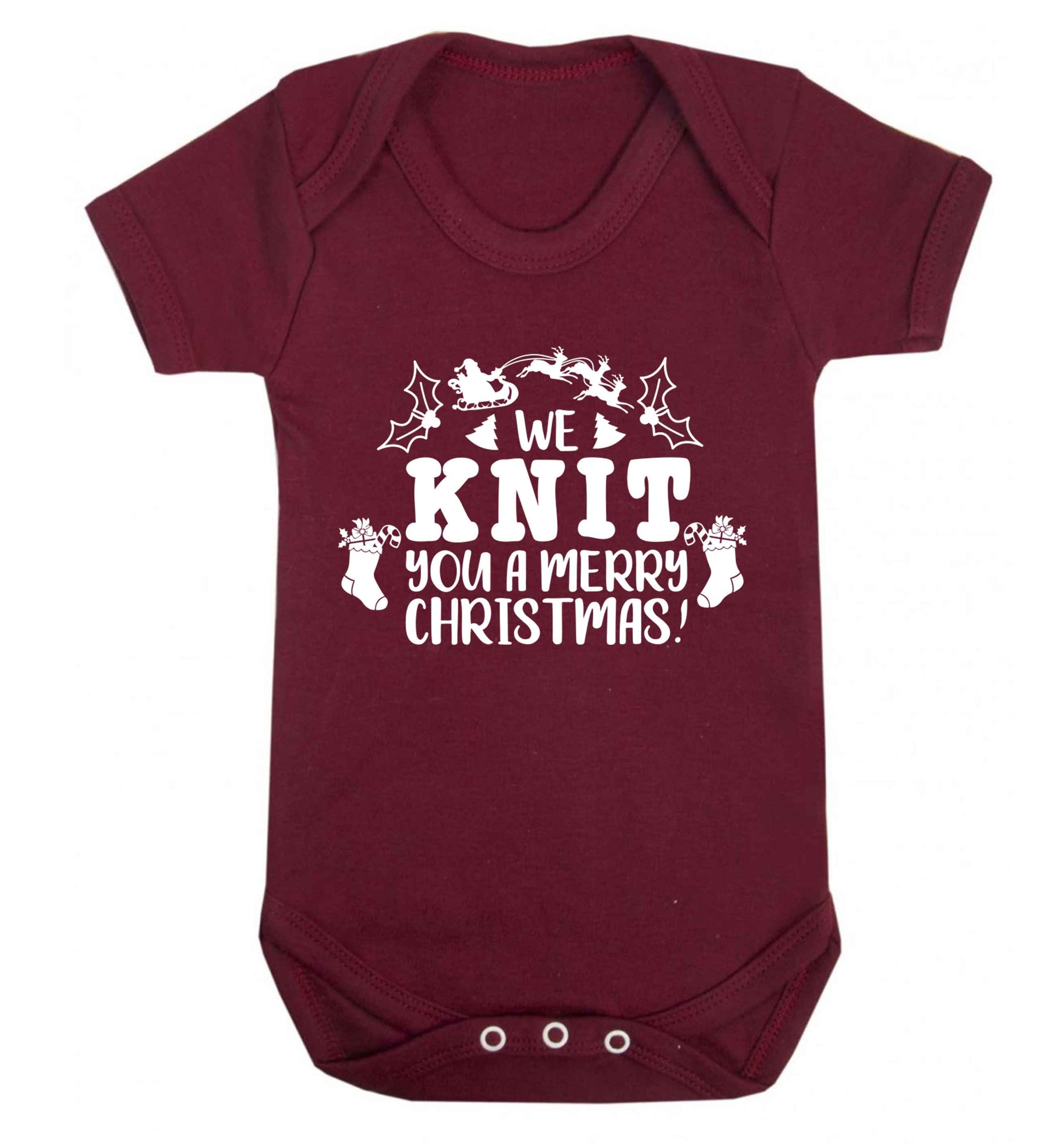We knit you a merry Christmas Baby Vest maroon 18-24 months