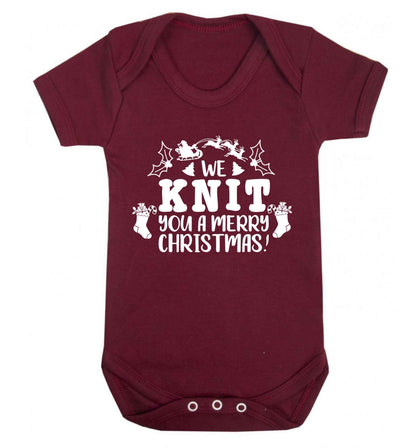 We knit you a merry Christmas Baby Vest maroon 18-24 months