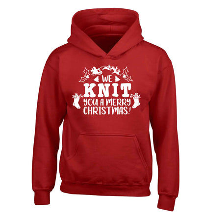 We knit you a merry Christmas children's red hoodie 12-13 Years