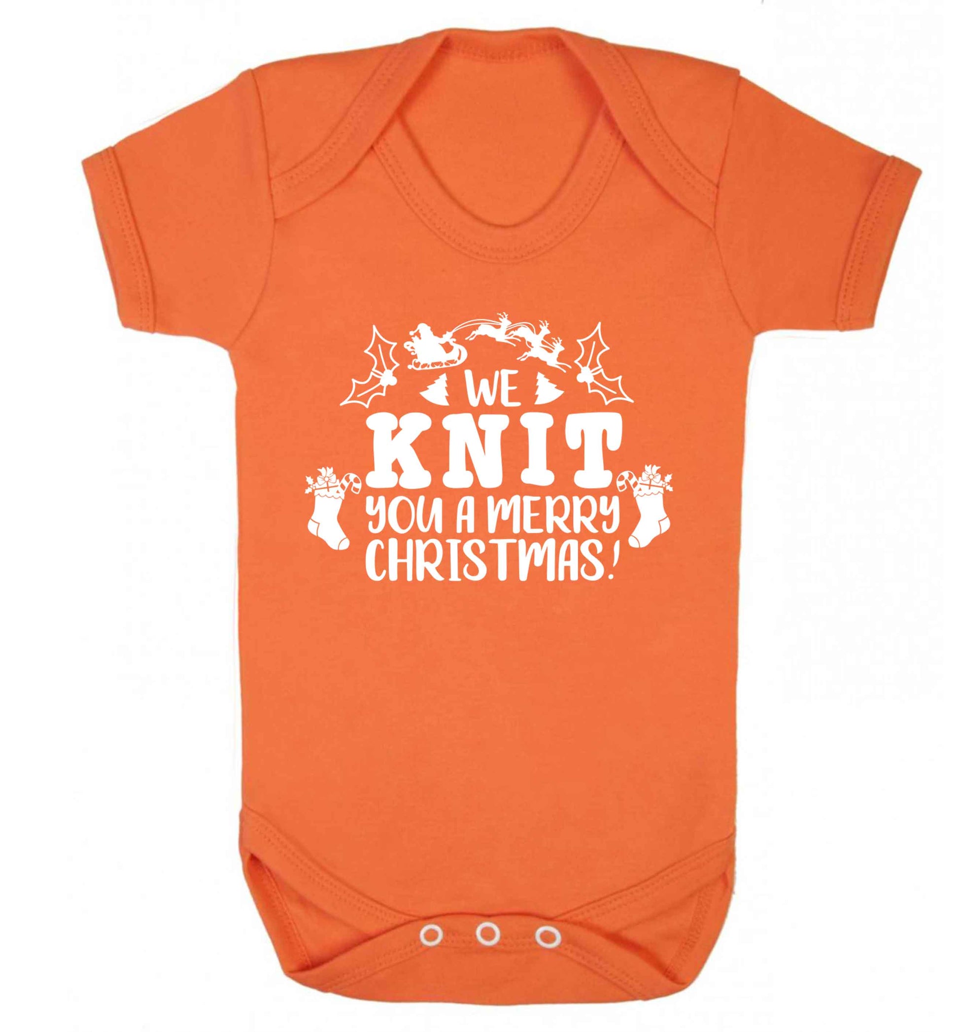We knit you a merry Christmas Baby Vest orange 18-24 months