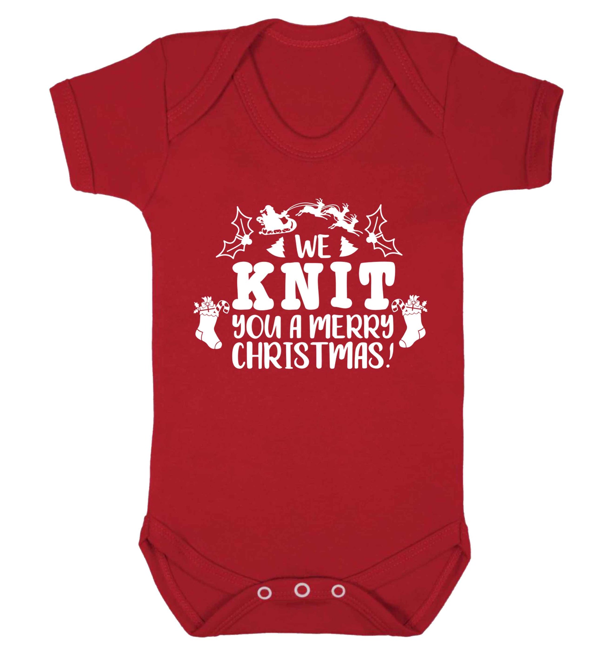 We knit you a merry Christmas Baby Vest red 18-24 months