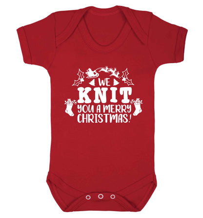 We knit you a merry Christmas Baby Vest red 18-24 months