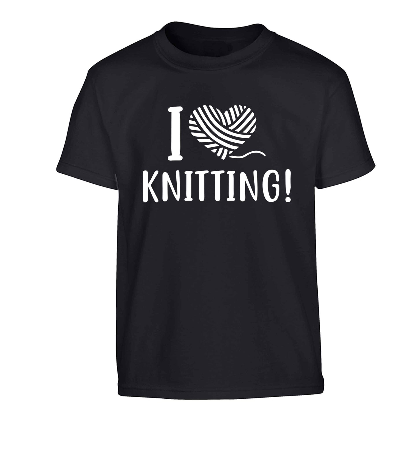 I love knitting Children's black Tshirt 12-13 Years