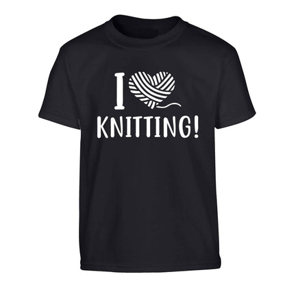 I love knitting Children's black Tshirt 12-13 Years