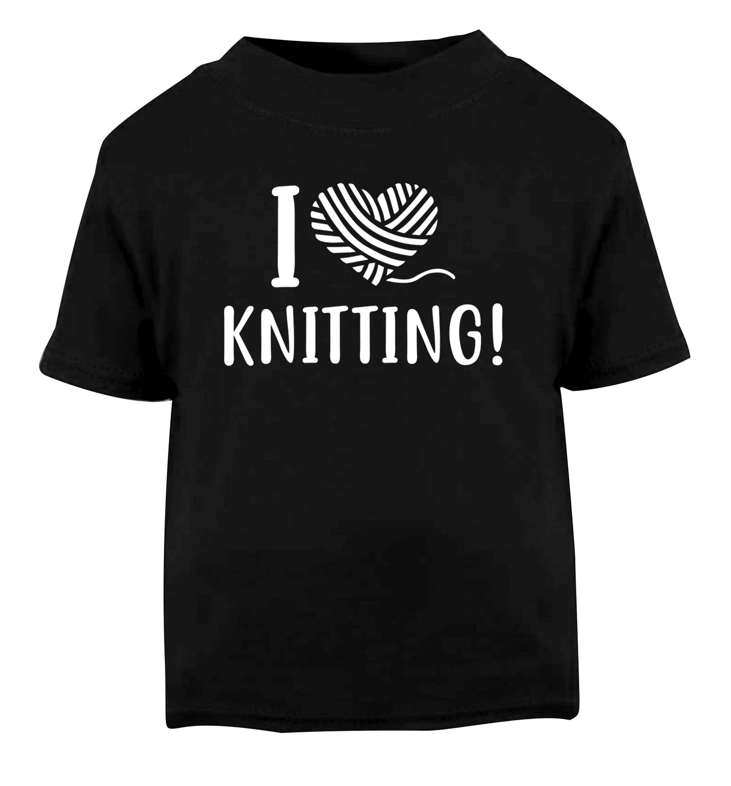 I love knitting Black Baby Toddler Tshirt 2 years