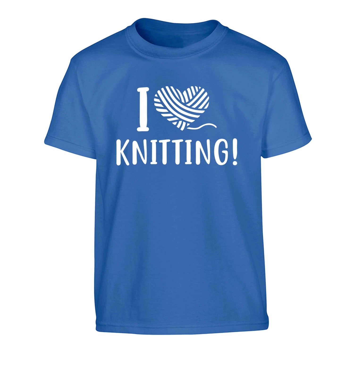 I love knitting Children's blue Tshirt 12-13 Years
