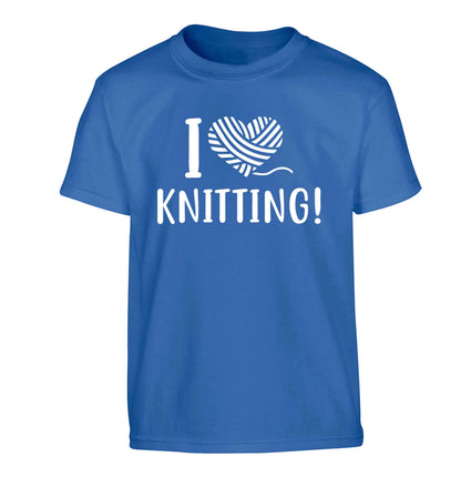 I love knitting Children's blue Tshirt 12-13 Years