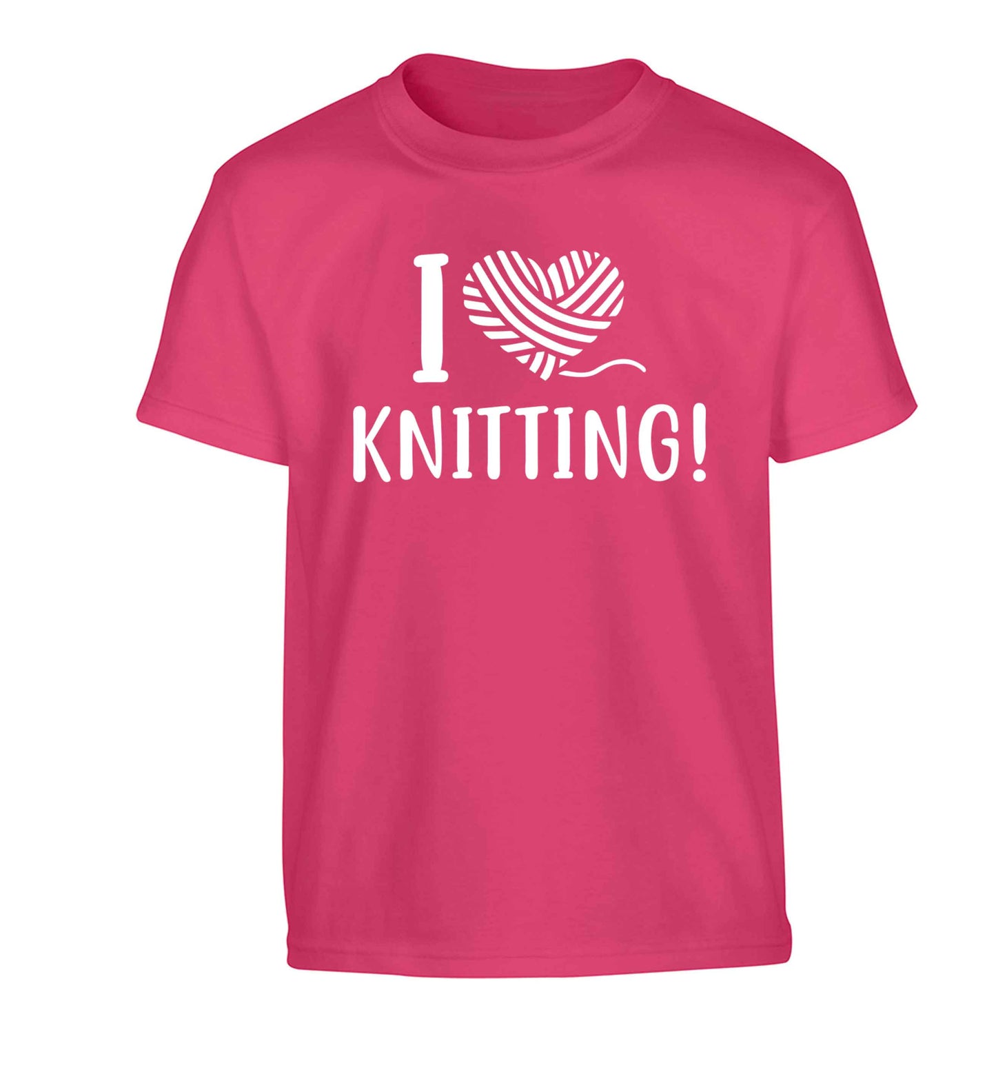 I love knitting Children's pink Tshirt 12-13 Years