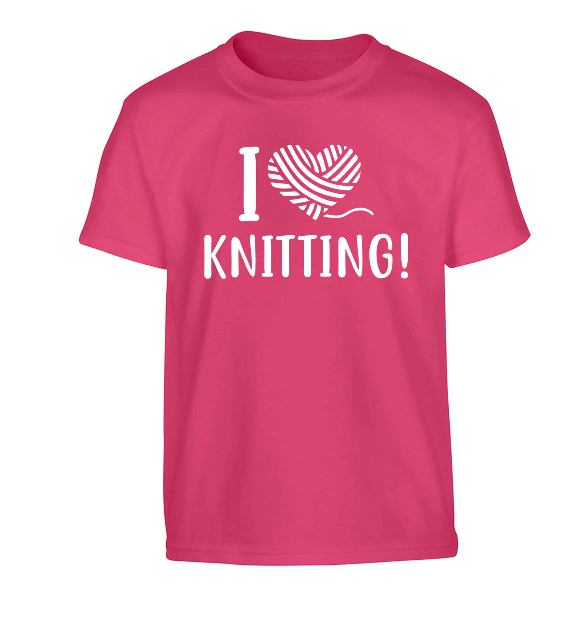 I love knitting Children's pink Tshirt 12-13 Years
