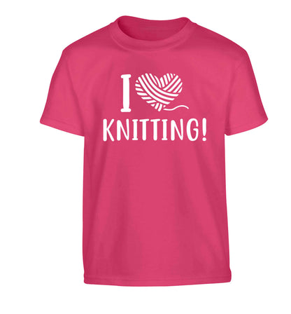I love knitting Children's pink Tshirt 12-13 Years