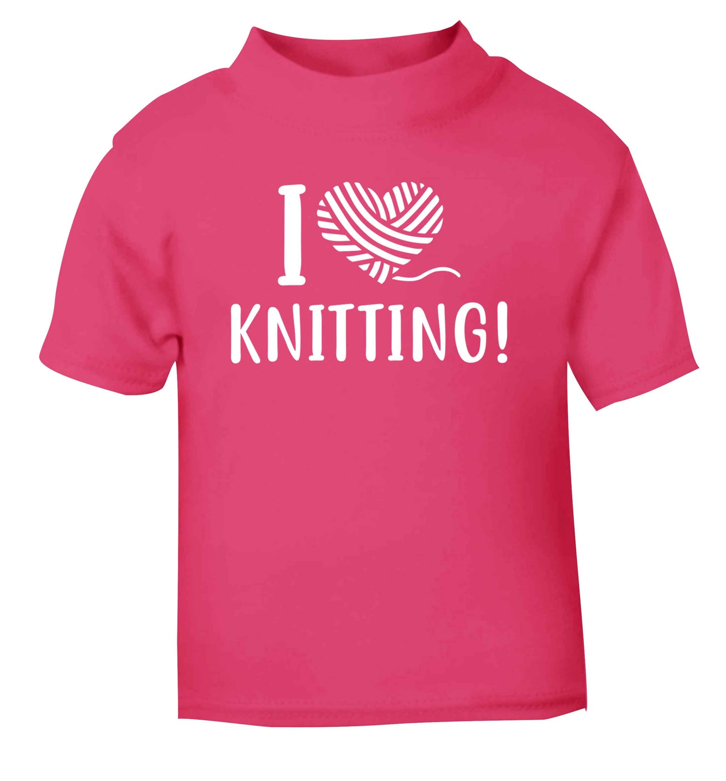 I love knitting pink Baby Toddler Tshirt 2 Years