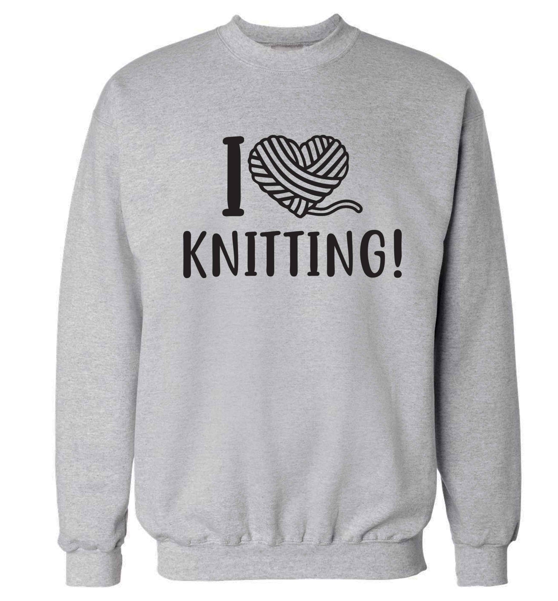 I love knitting Adult's unisex grey Sweater 2XL
