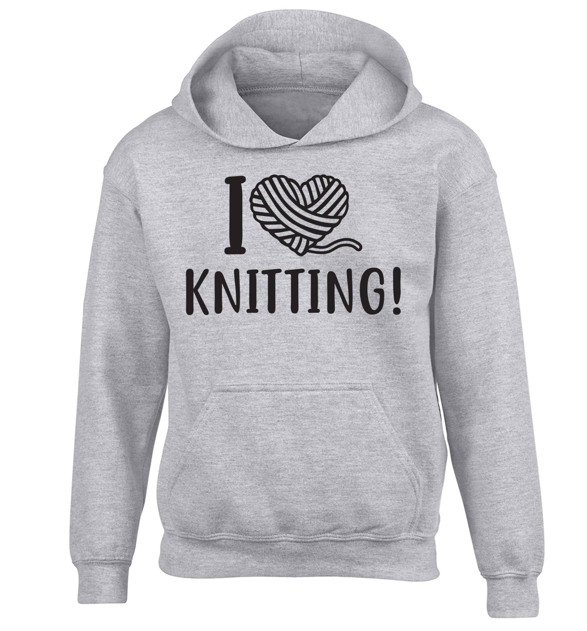 I love knitting children's grey hoodie 12-13 Years