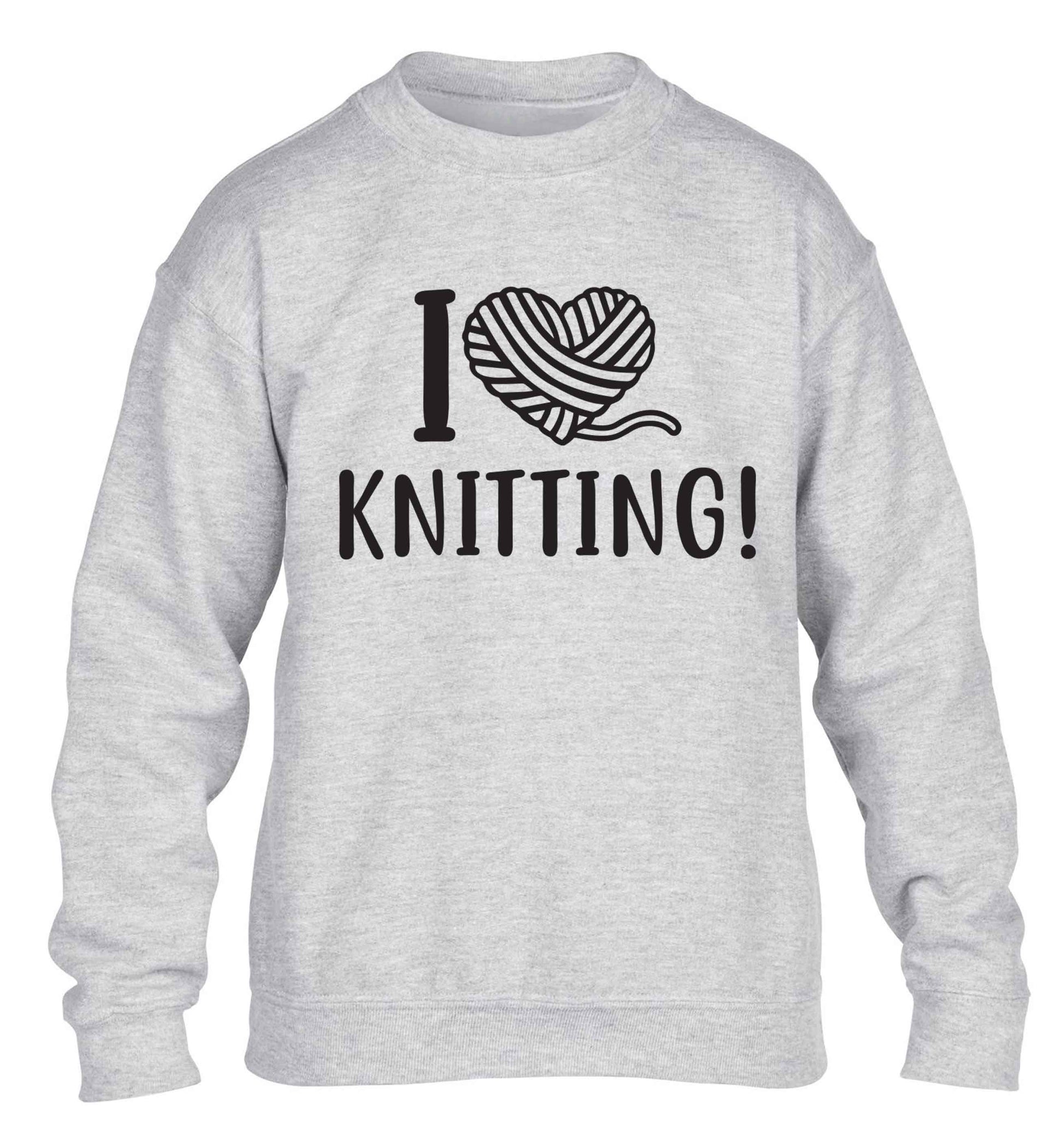I love knitting children's grey sweater 12-13 Years