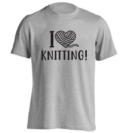 I love knitting adults unisex grey Tshirt 2XL