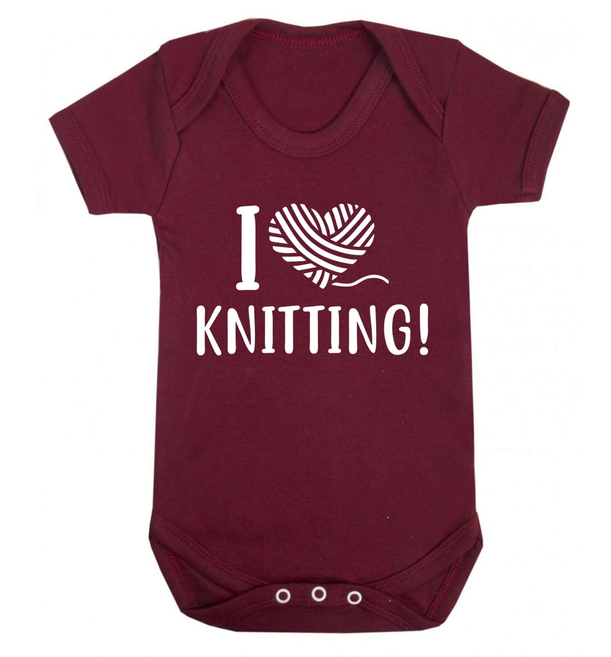 I love knitting Baby Vest maroon 18-24 months