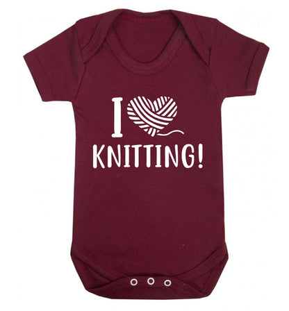 I love knitting Baby Vest maroon 18-24 months