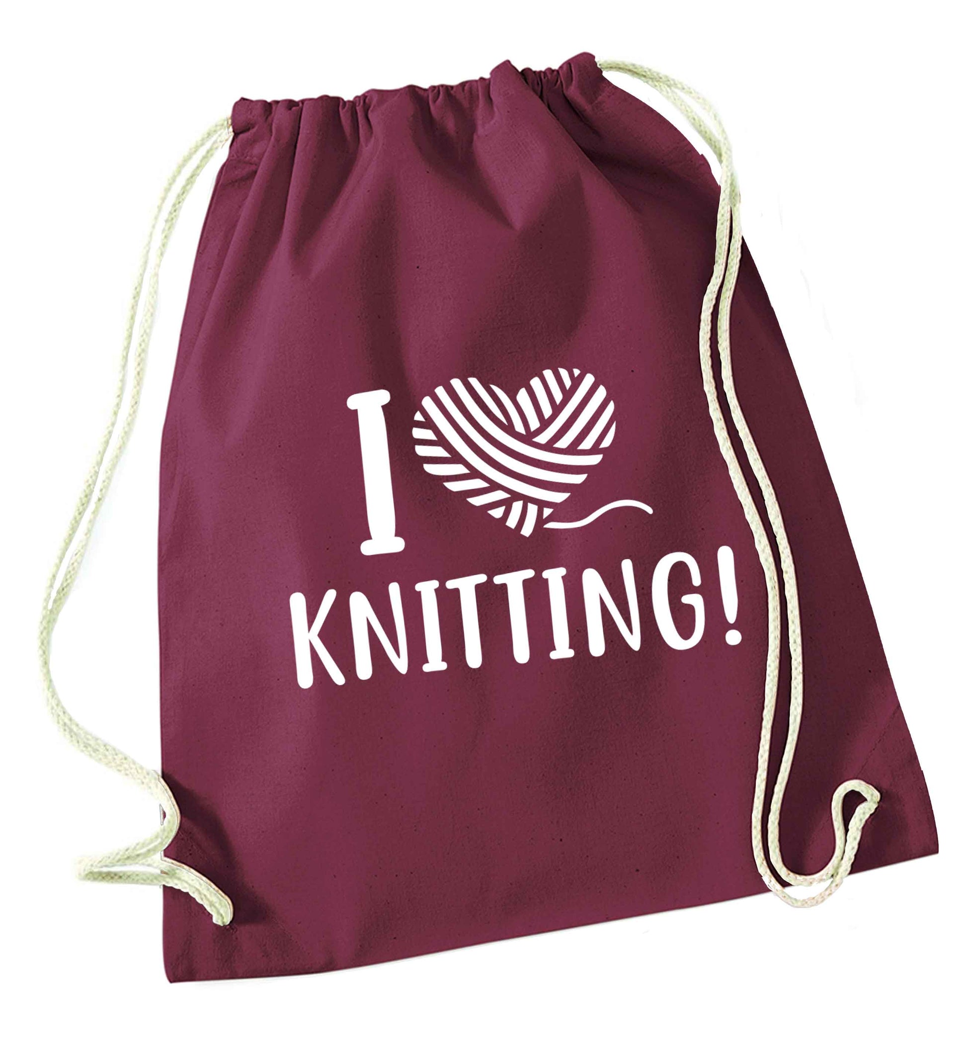 Merry Christmas maroon drawstring bag