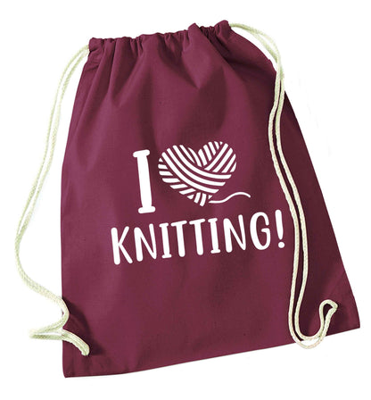 Merry Christmas maroon drawstring bag