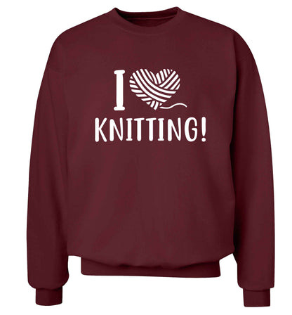 I love knitting Adult's unisex maroon Sweater 2XL