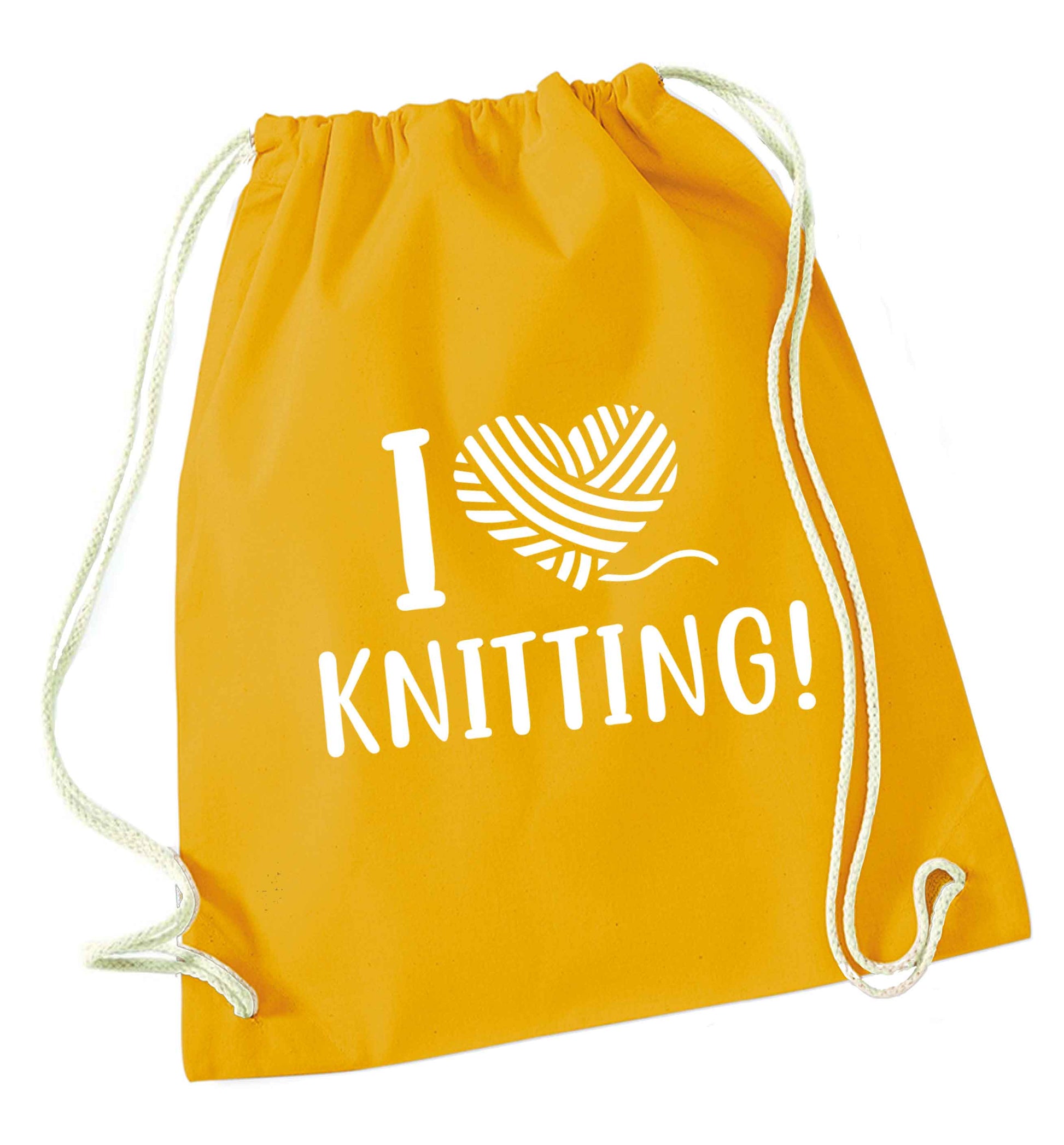 Merry Christmas mustard drawstring bag