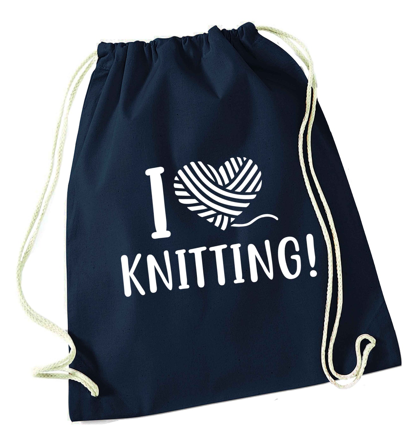 Merry Christmas navy drawstring bag