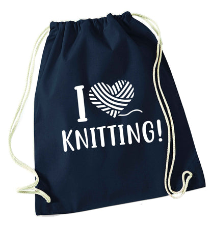 Merry Christmas navy drawstring bag