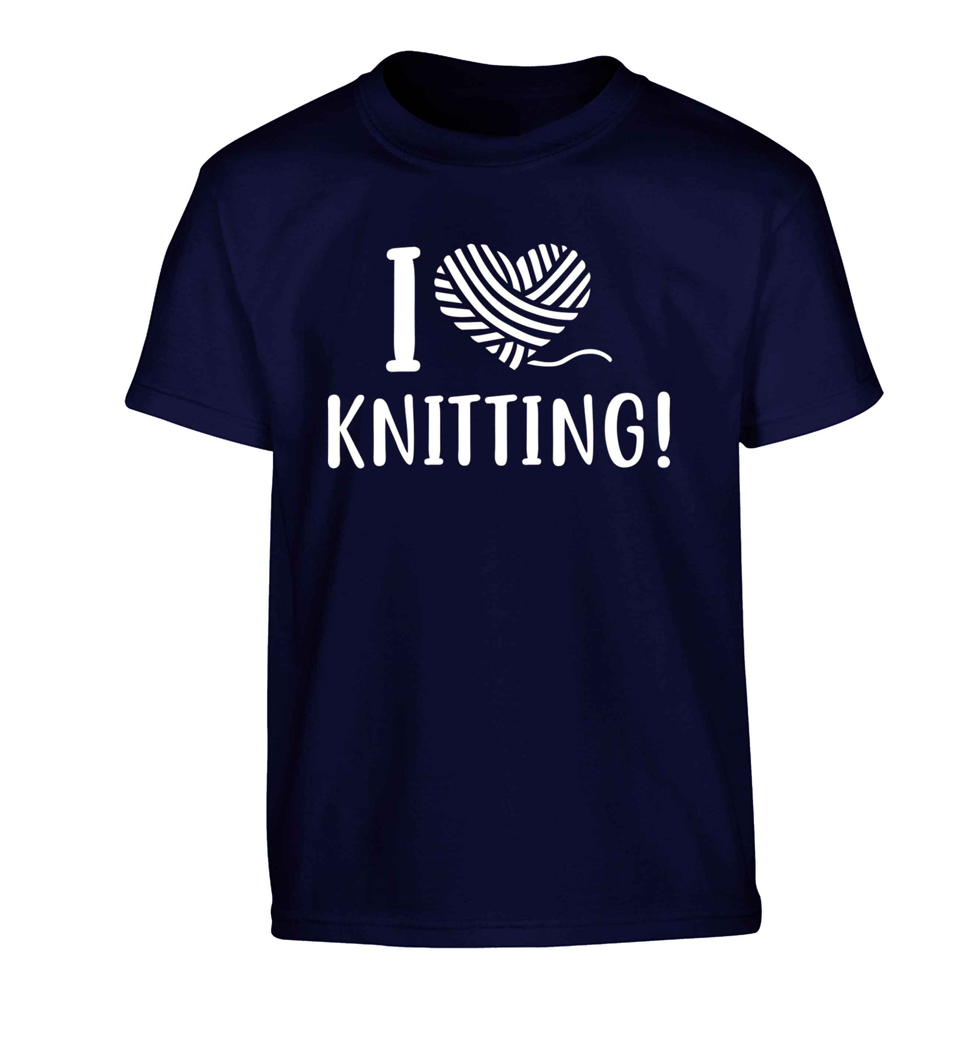 I love knitting Children's navy Tshirt 12-13 Years