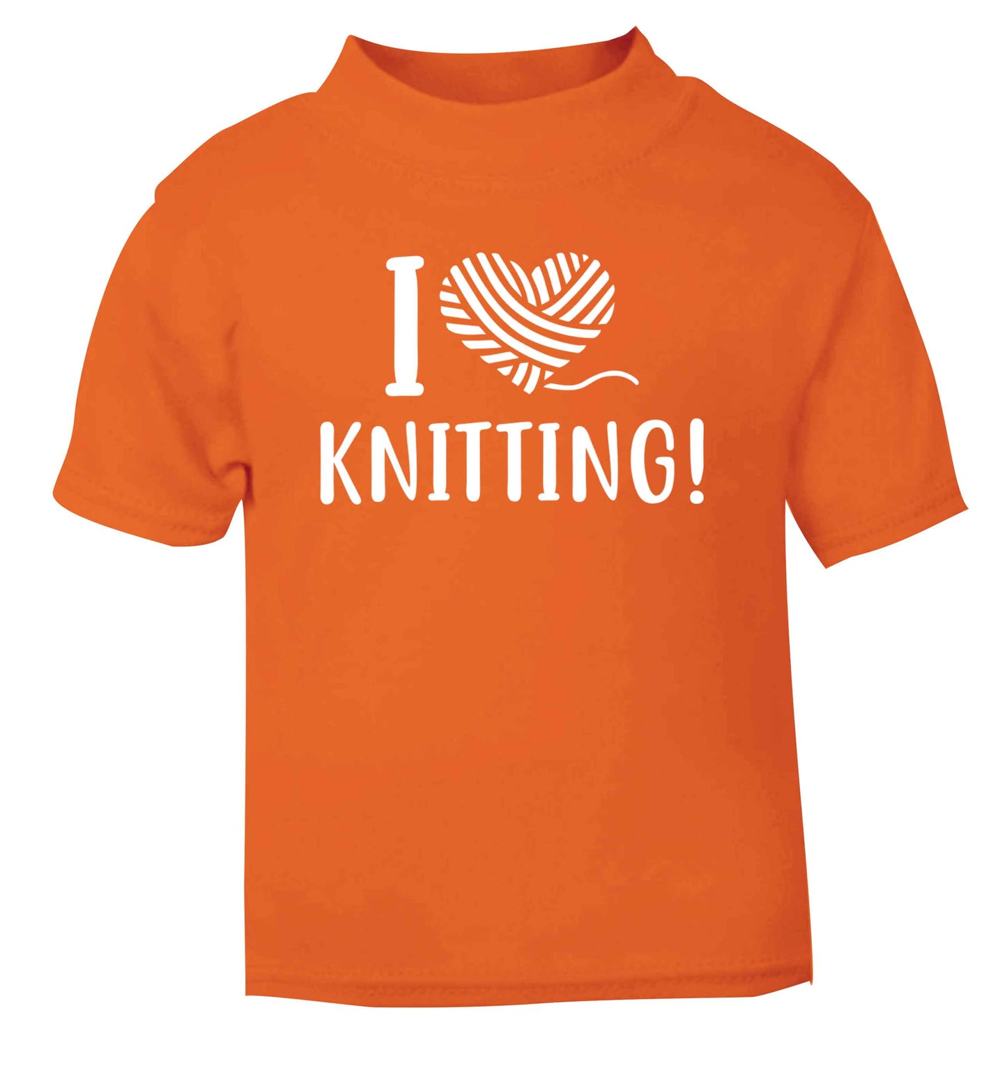I love knitting orange Baby Toddler Tshirt 2 Years
