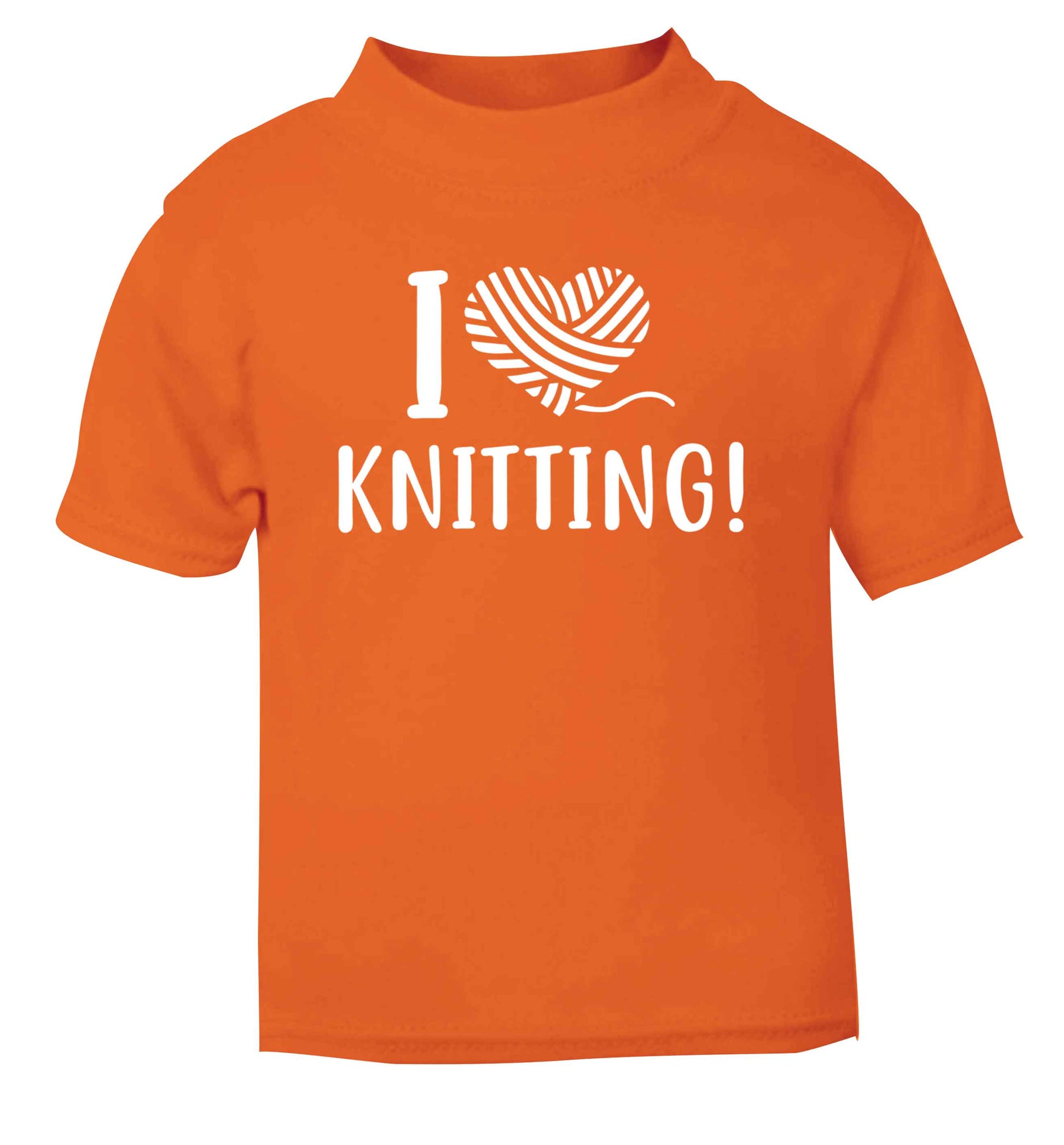 I love knitting orange Baby Toddler Tshirt 2 Years