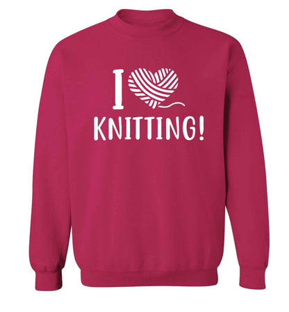 I love knitting Adult's unisex pink Sweater 2XL