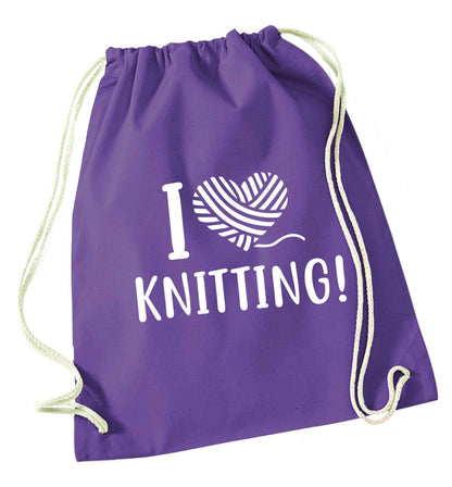 Merry Christmas purple drawstring bag