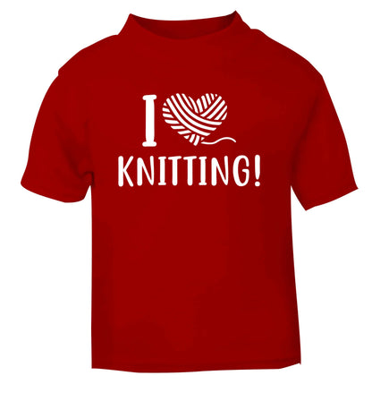 I love knitting red Baby Toddler Tshirt 2 Years