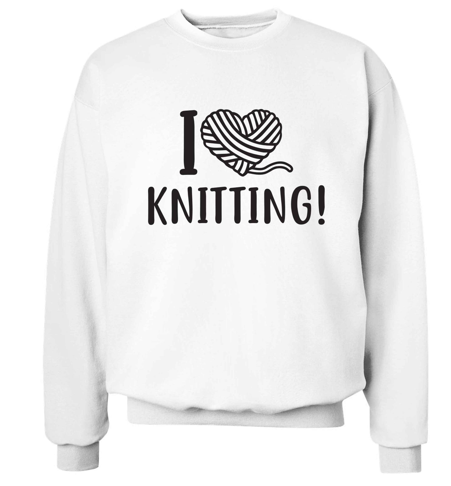 I love knitting Adult's unisex white Sweater 2XL