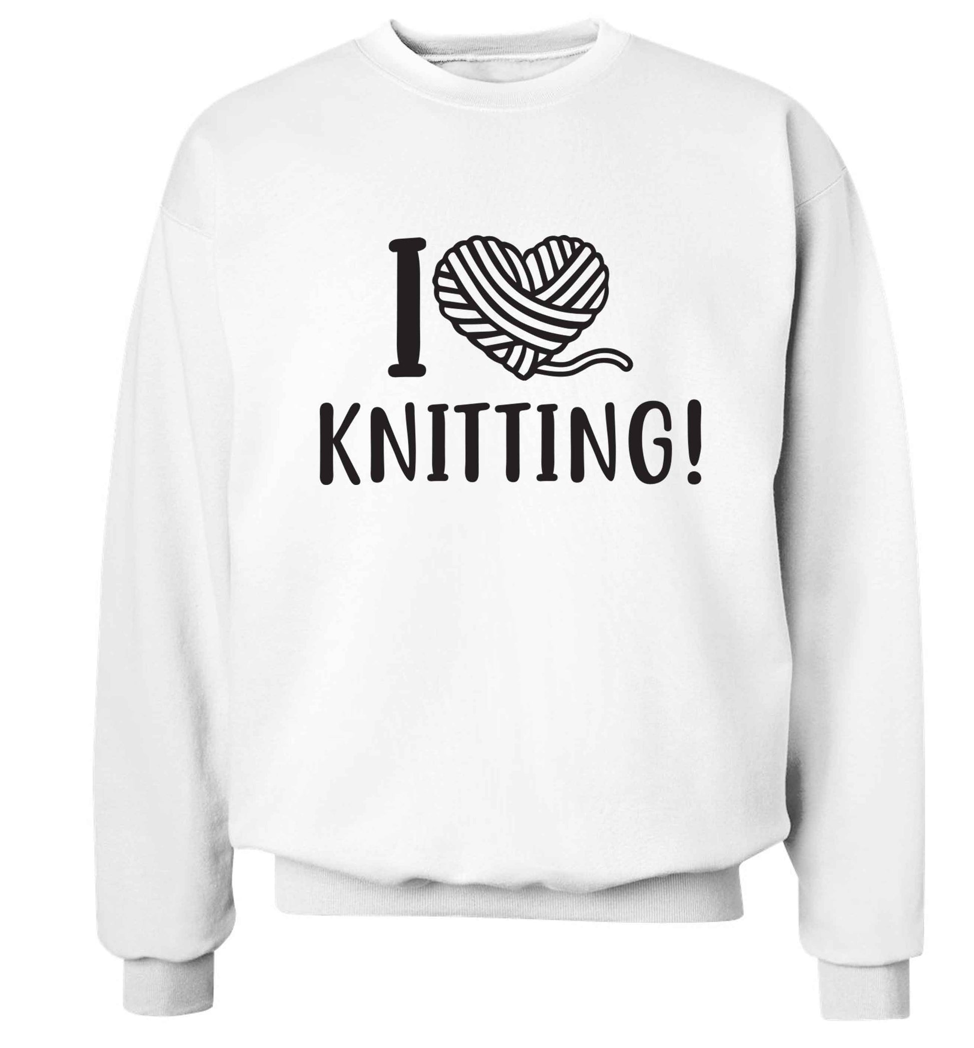 I love knitting Adult's unisex white Sweater 2XL