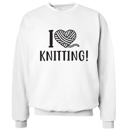 I love knitting Adult's unisex white Sweater 2XL