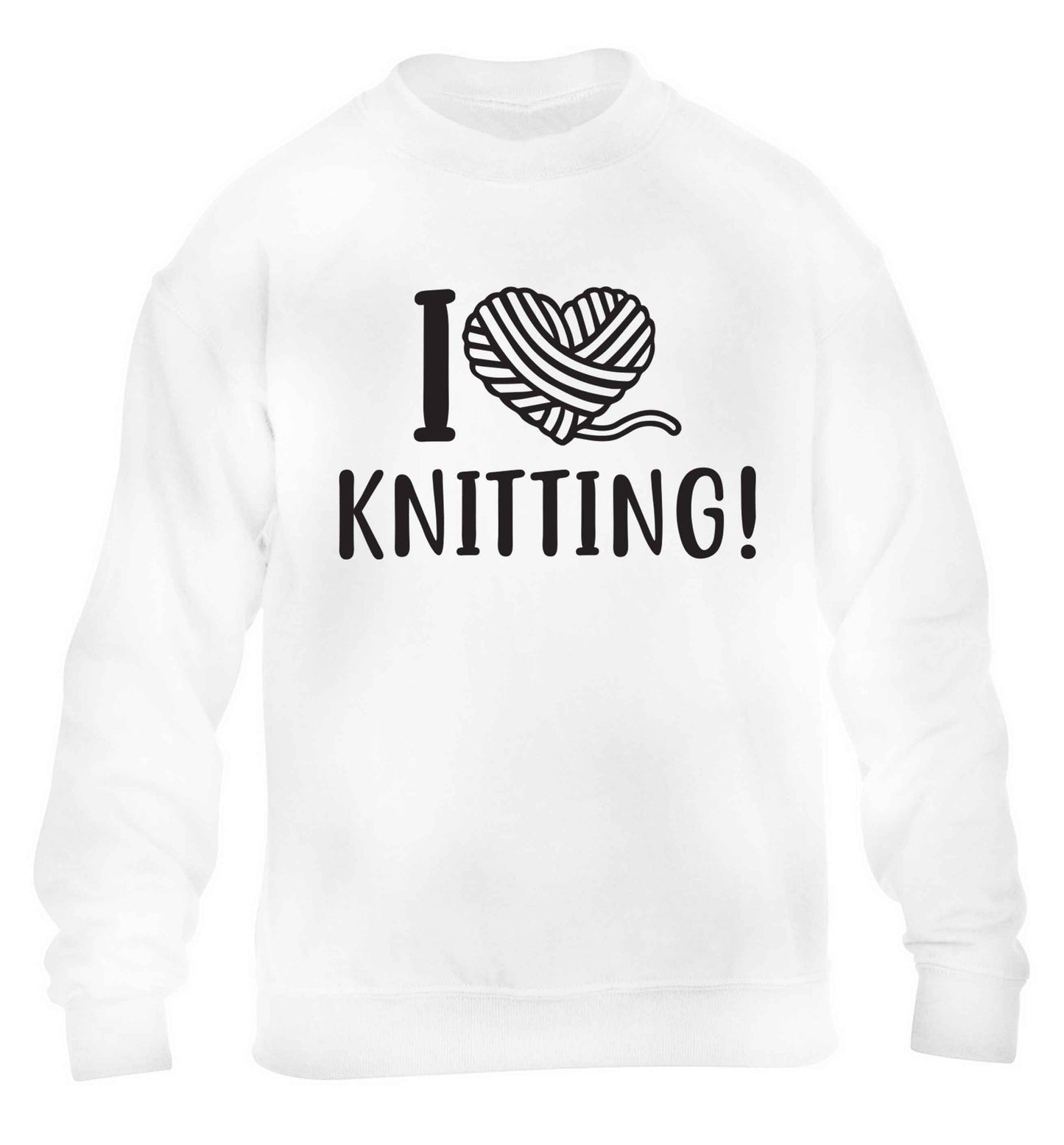 I love knitting children's white sweater 12-13 Years