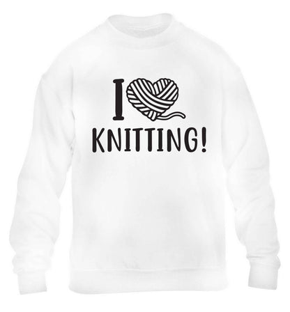 I love knitting children's white sweater 12-13 Years