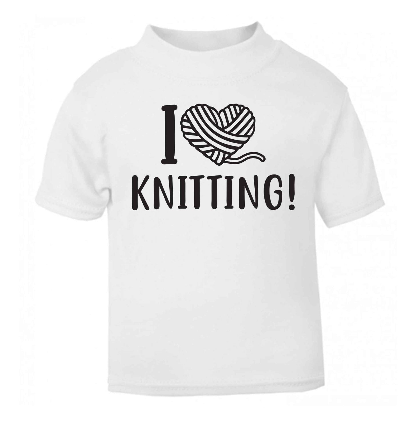 I love knitting white Baby Toddler Tshirt 2 Years