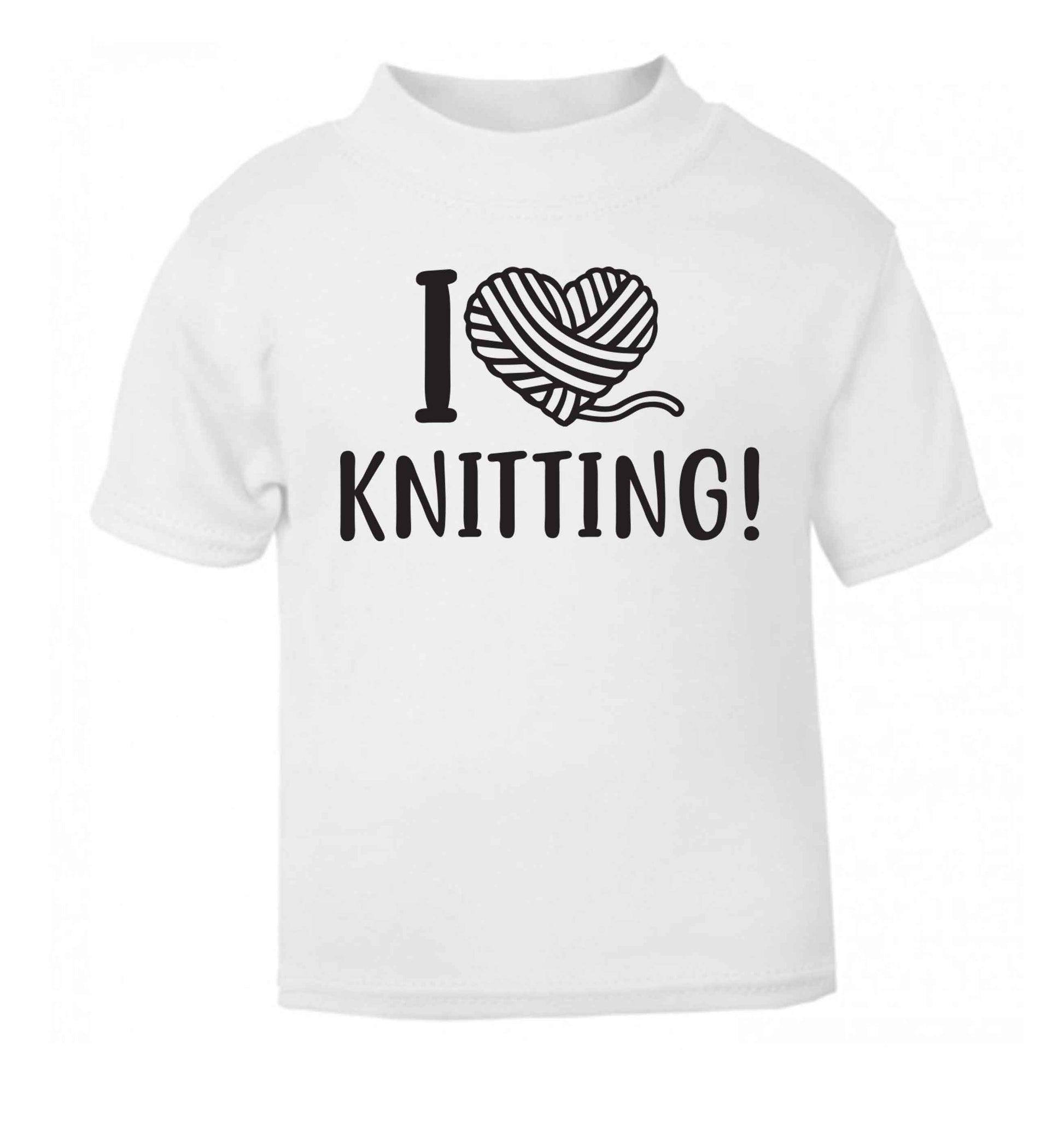 I love knitting white Baby Toddler Tshirt 2 Years