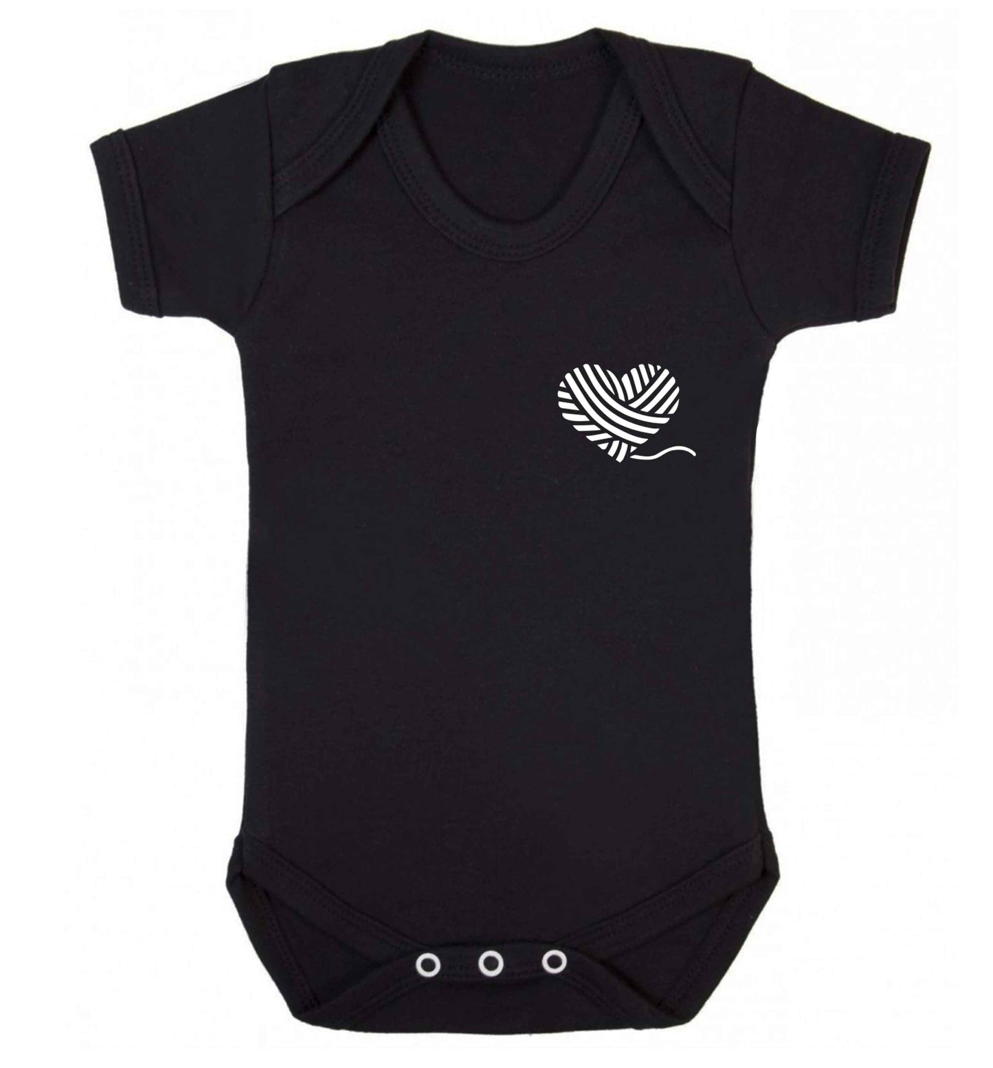 Knitted heart pocket Baby Vest black 18-24 months