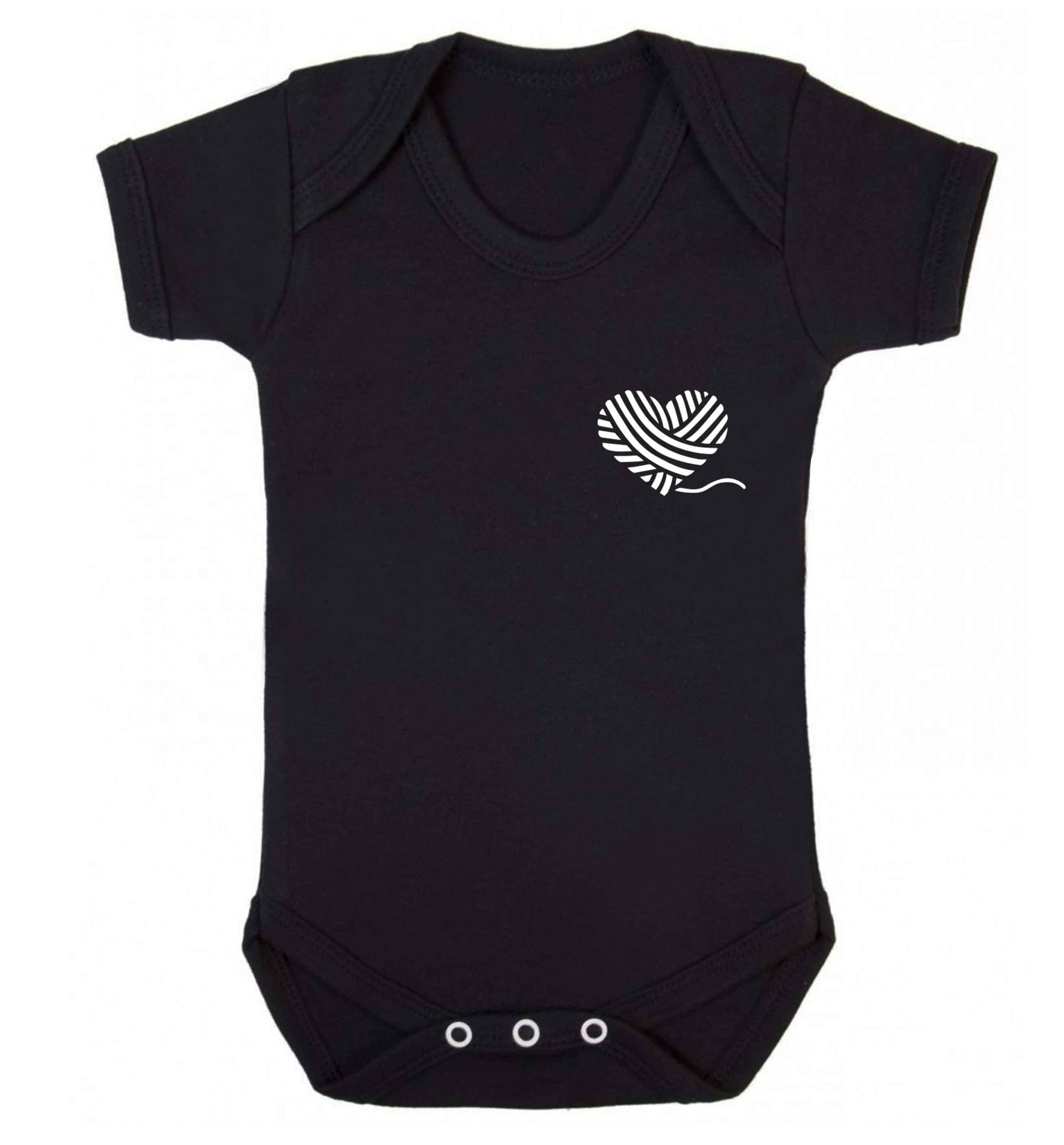 Knitted heart pocket Baby Vest black 18-24 months